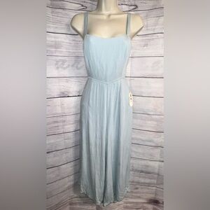 Altar’d State Light Mint Tie Back Cropped Jumpsuit